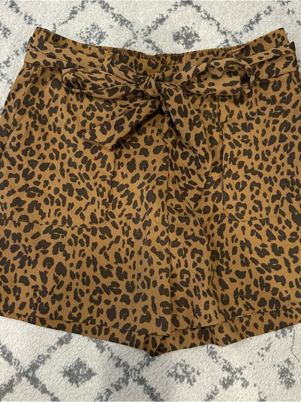 NEW Target Leopard Print Tie-Waist Shorts - Brown & Black. Size Medium